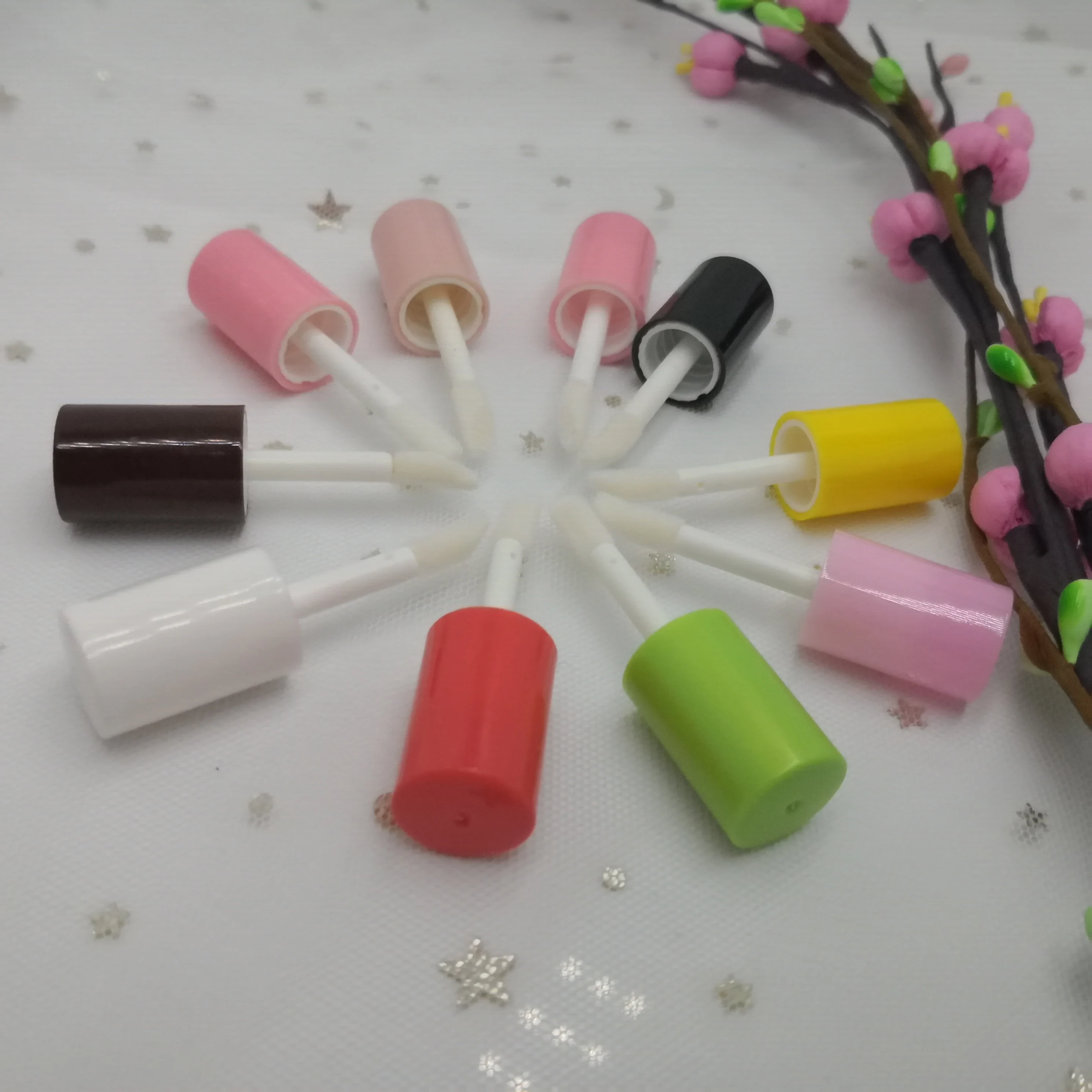50/100pcs3ML мини Красочные крышки прозрачный блеск для губ Туба. Маленькая Косметическая губная помада образец бутылки, DIY бальзам для губ трубки