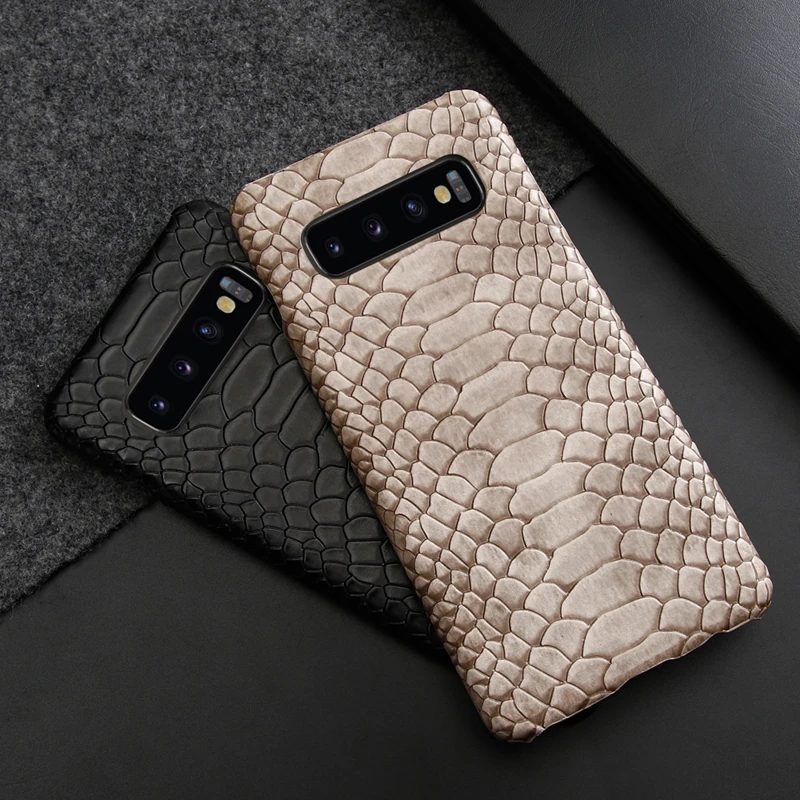 Роскошный крутой текстурный чехол из крокодиловой змеиной кожи для телефона Samsung