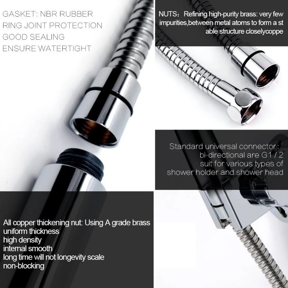 Нержавеющая сталь 1 5 м и 2 Гибкий Душевой водопроводный шланг высокое качество