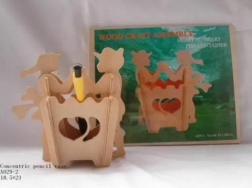 3D деревянные пазлы Мультяшные животные строительный пенал сборка автомобиля