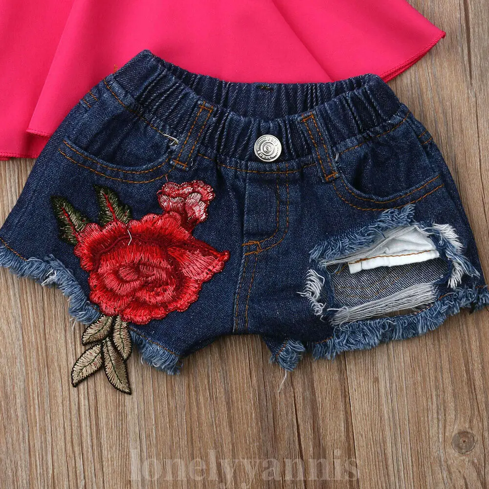 Комплект одежды для новорожденных девочек футболка без рукавов и шорты из