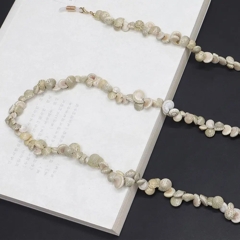 

Простая серая маленькая ракушка, шнурок для очков, солнцезащитные очки, цепочка для очков для чтения, держатель шнура, шейный ремешок