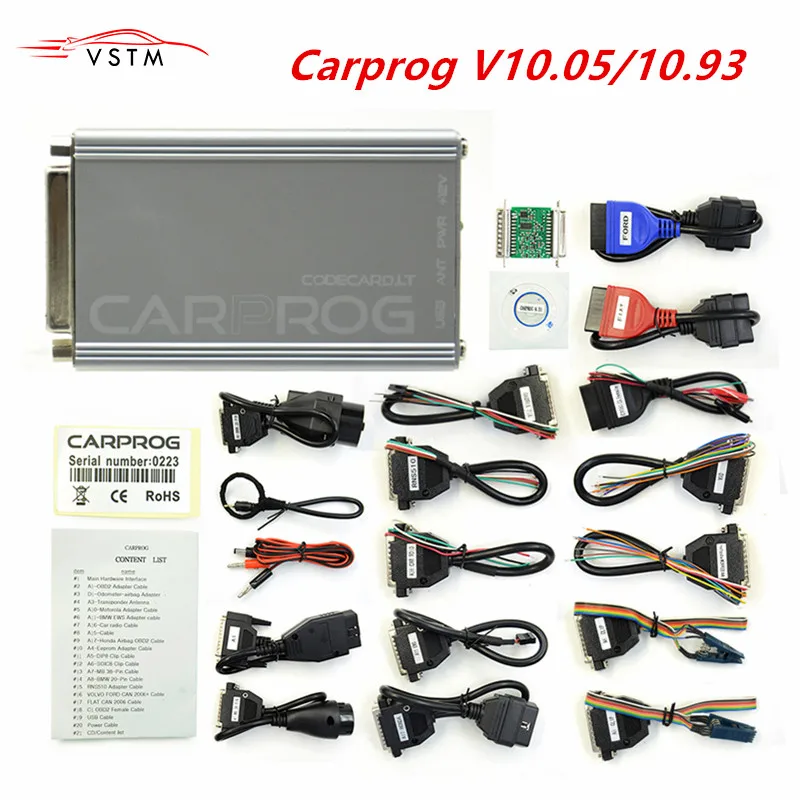 Новинка V8.21 V10.93 Carprog Полный адаптер для автомобиля Prog 8 21 с брелоком