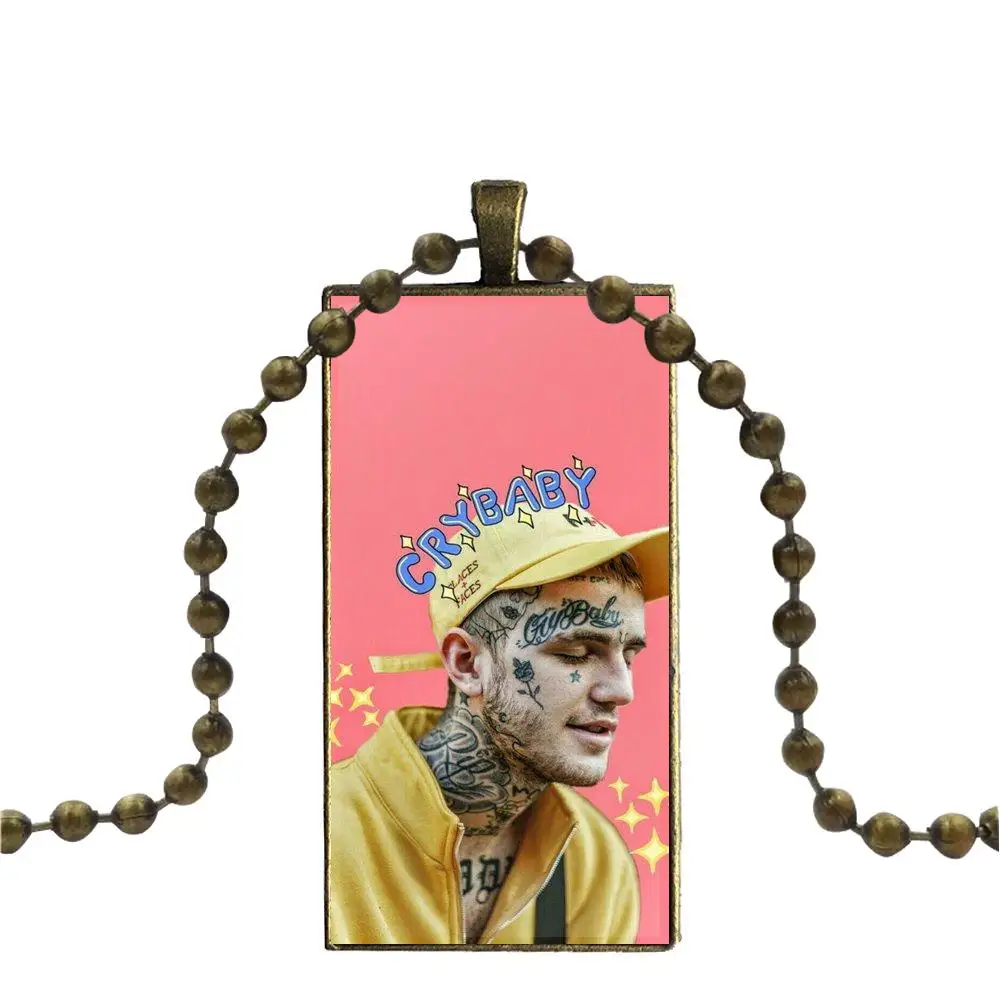 Для унисекс Rap Lil Peep Cool Bo модное ожерелье ручной работы Прямоугольная форма колье