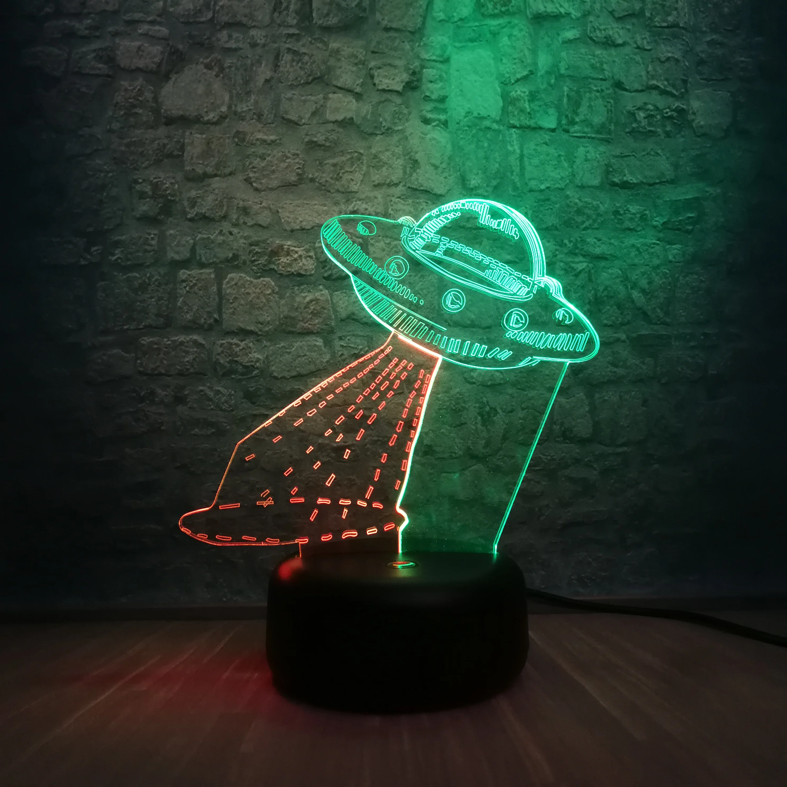 Новая 3D лампа НЛО космический корабль смешанный цвет многоцветный СВЕТОДИОДНЫЙ