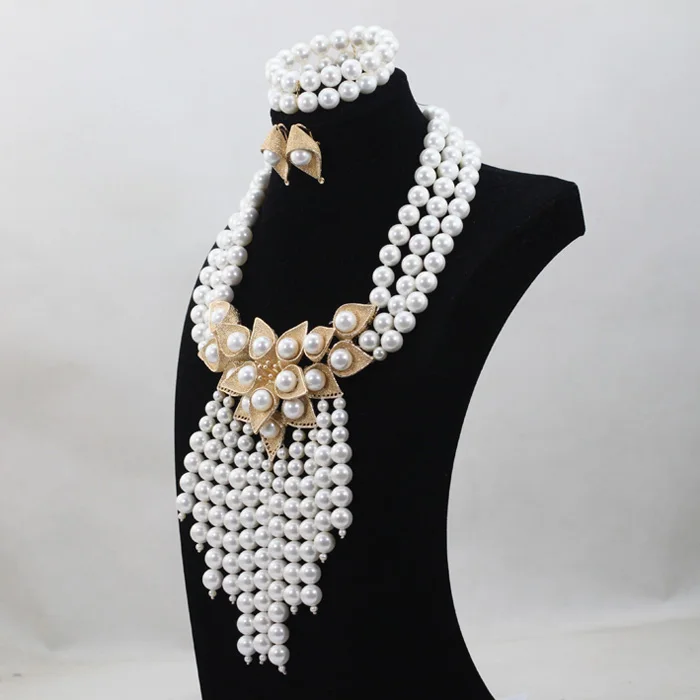 Комплект украшений из жемчуга и бусин в африканском стиле | Украшения аксессуары