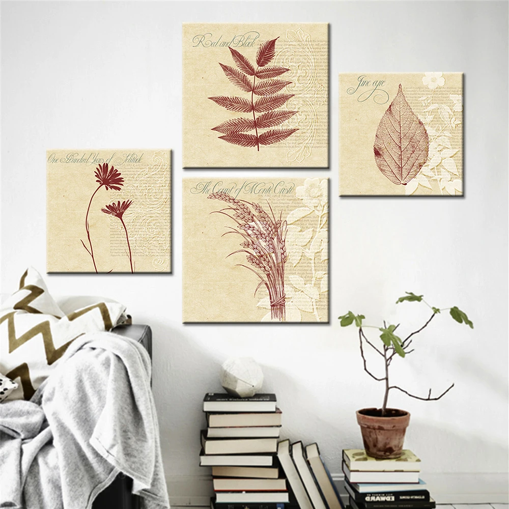 Дропшиппинг листья холст искусство Скандинавское украшение плакаты и принты