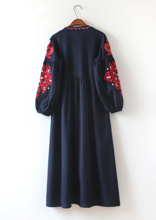 HAMALIEL Ретро стиль этнический женское длинное платье осень 2018 бохо Цветочная