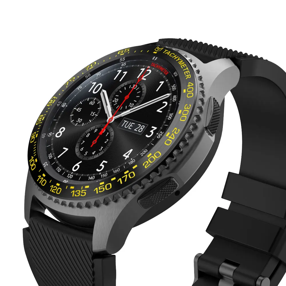 Смарт-чехол для часов samsung Galaxy watch 46 мм/42 мм/gear s3 frontier ободок кольцо клеющаяся крышка против царапин из нержавеющей стали
