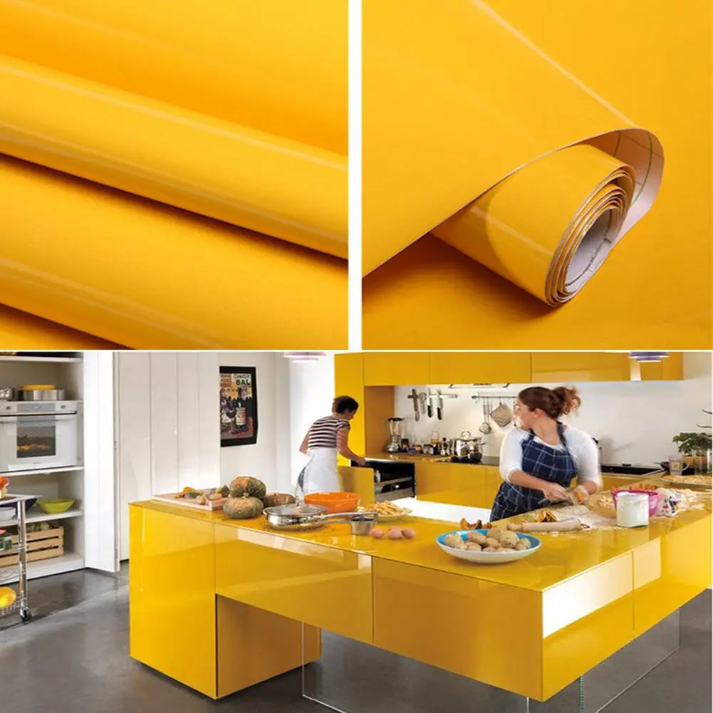 Шкаф наклейка на шкаф сплошной Цвет Водонепроницаемый Обои 5 м плотные обои