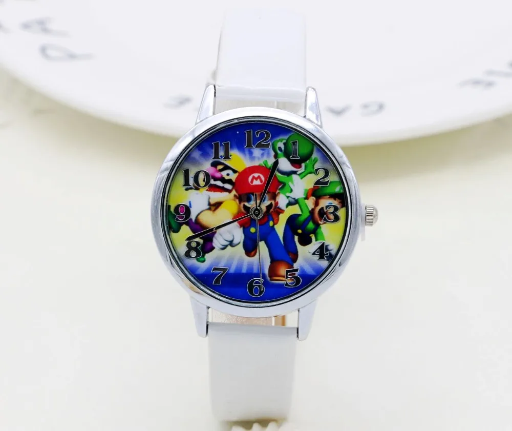 Super Mario Luigi наручные часы, кварцевые наручные спортивный комплект детской одежды с персонажами из мультфильмов Часы наручные часы для мальчиков студентов Рождественский Relogio подарочные часы
