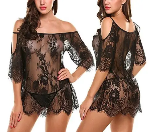 Пикантные женские летние кружевное с цветочными мотивами свободное платье Bodydoll