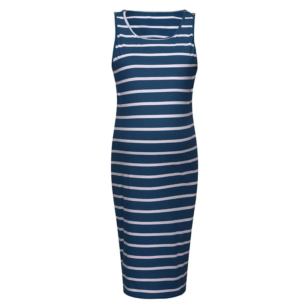 Платье для беременных женщин платье без рукавов в полоску Без Рукавов Сарафан ropa