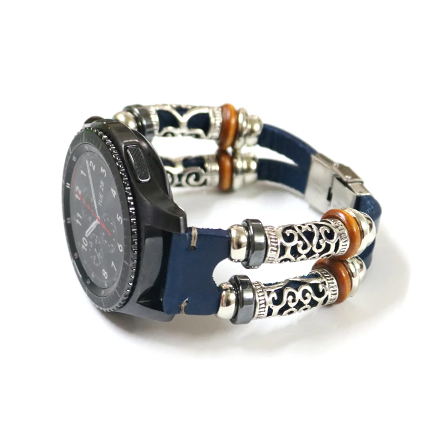 Ремешок 22 мм для Xiaomi Huami Amazfit Pace/Stratos 2 2 S, браслет из натуральной кожи для samsung Galaxy Watch, ремешок 46 мм
