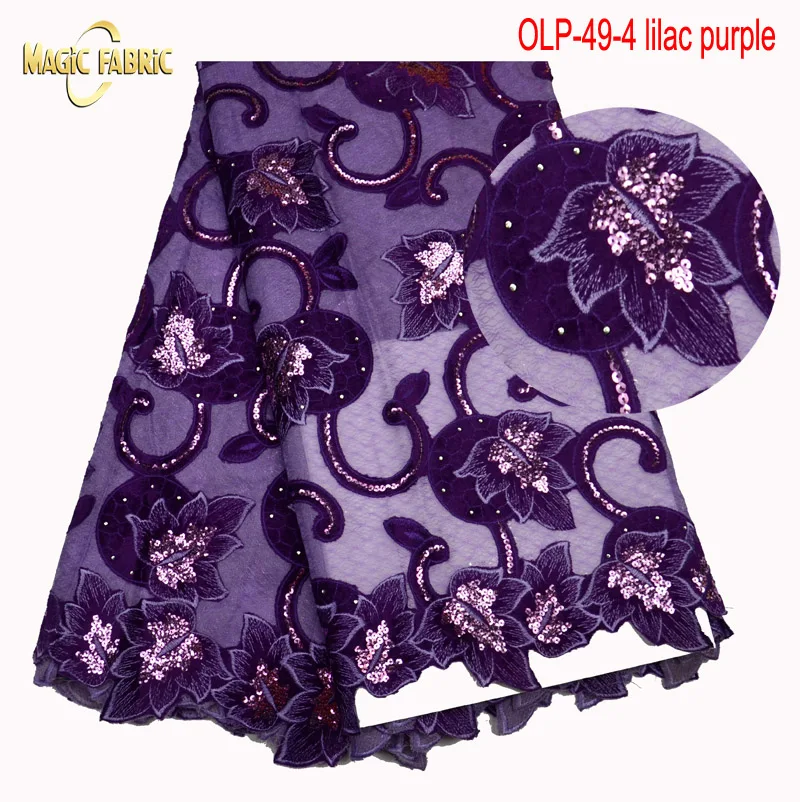 

High Class African Organza Lace Fabric Nice Color African Lace Fabric Organza With Sequins Embroidery OLP-49