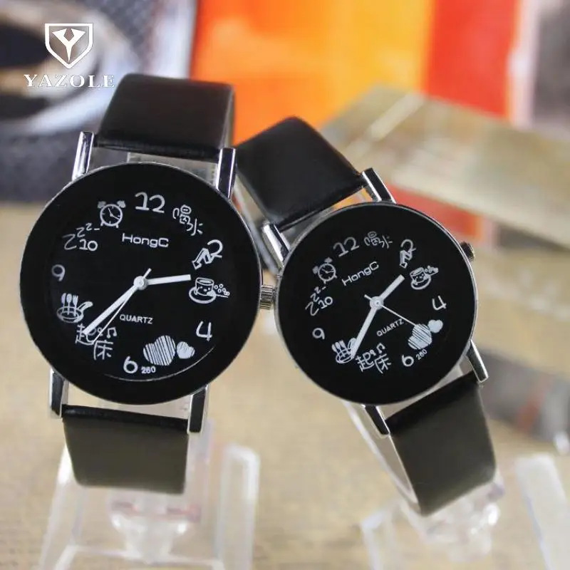 Модные корейские кварцевые наручные часы из искусственной кожи с мультяшным