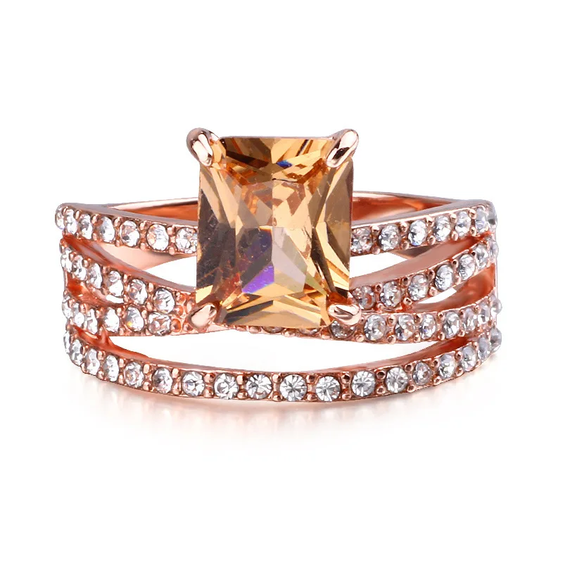 1 Pcs Bohemian Women Rings Square Multilayer Crystal Gold Ring Female Dance Party Jewelry Accessories | Украшения и аксессуары