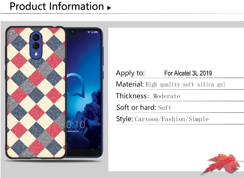 EiiMoo Soft TPU Silicone Case Cover For Alcatel 3L Case 5039 5039D Cute Cartoon Phone Back Coque For Alcatel 3L Case