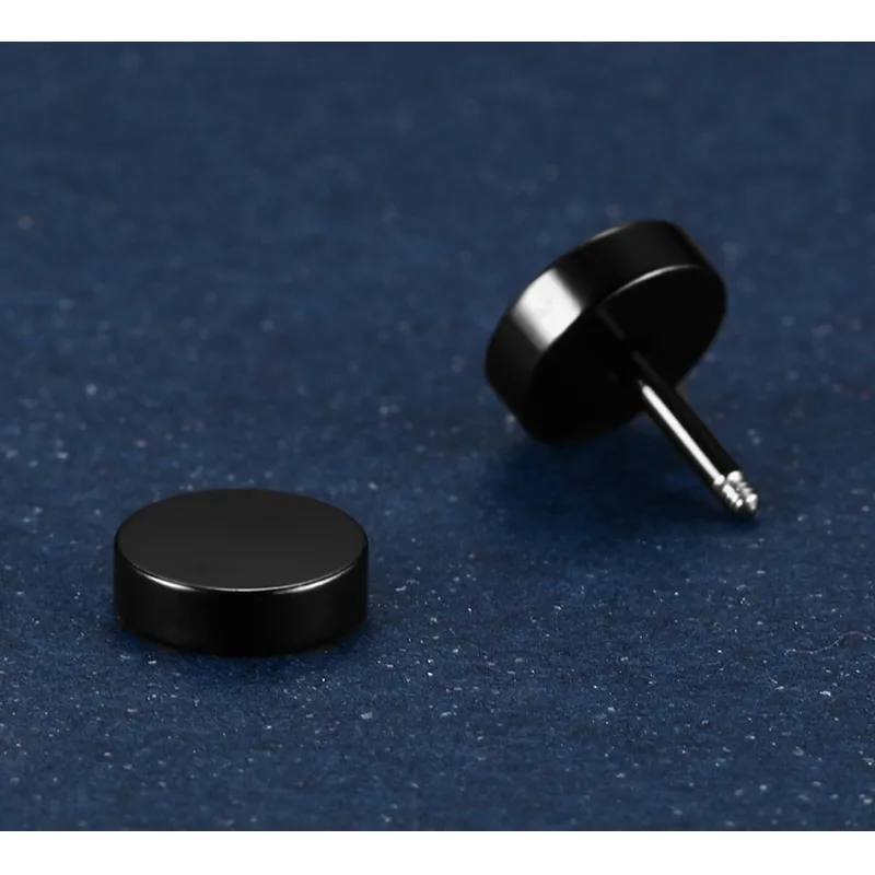 Vnox серьги гвоздики в стиле панк для мужчин круглые маленькие из нержавеющей