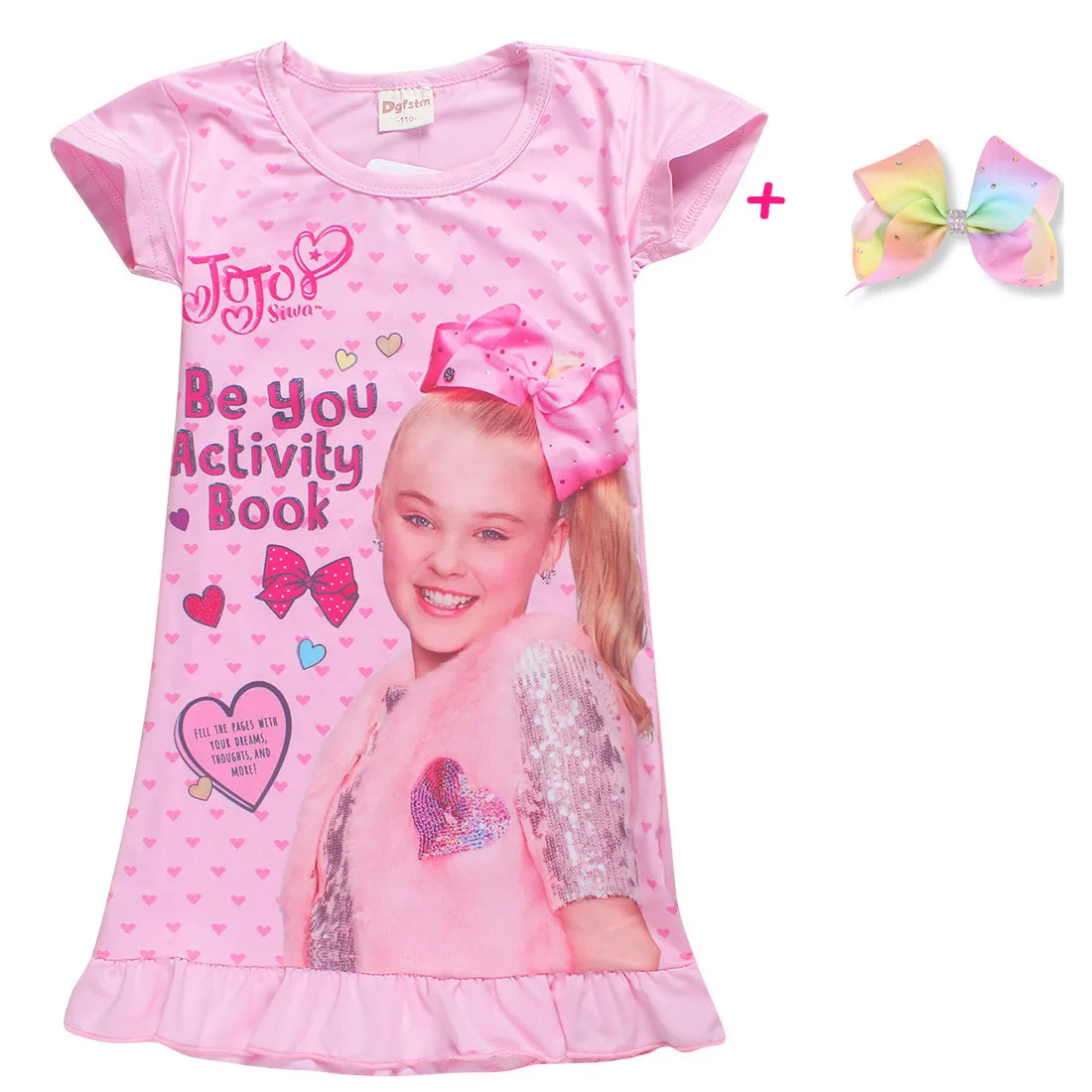 Новые платья для маленьких девочек платье принцессы jojo siwa с заколкой волос
