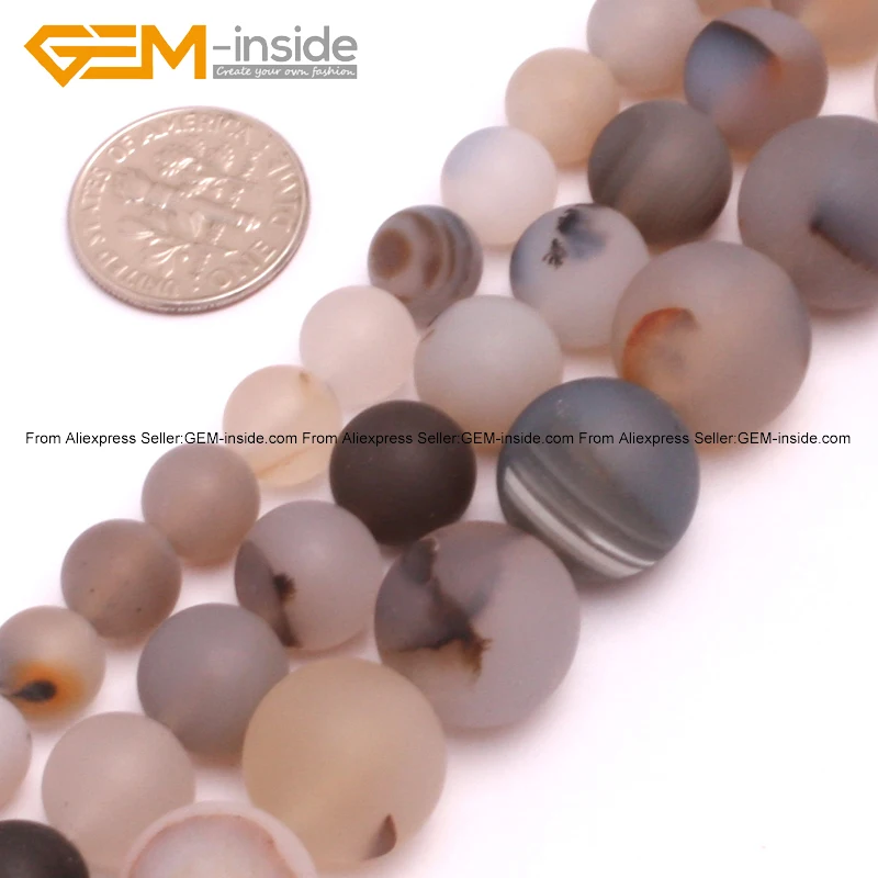 Natural Round Frost Matte Botswana Agates Beads For Jewelry Making 8-14mm 15inches DIY FreeShipping Wholesale Gem-inside | Украшения и