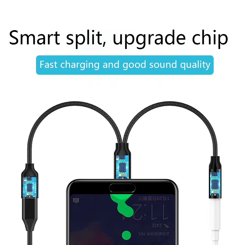 USB C до 3,5 мм разъем для наушников адаптер Разъем для быстрой зарядки AUX аудио кабель для Xiaomi Mi 6 6x huawei P20 mate 10 Pro type c