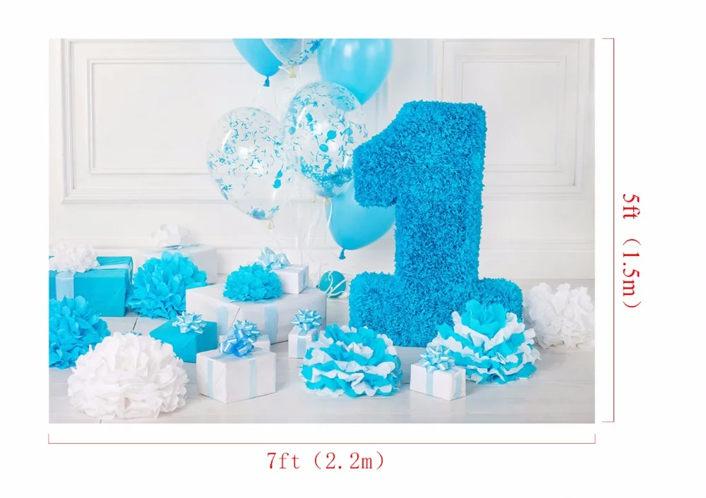 Kate Bithday Фоны синий шар фон новорожденных партия Photo Booth для Для детей Детские