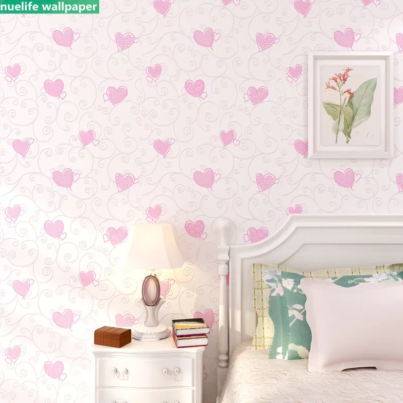 Самоклеющиеся водонепроницаемые обои с розовым рисунком любви для девочек