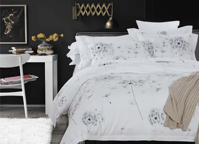 Комплект постельного белья пятизвездочный белое белье из 100% хлопка 4 предмета в