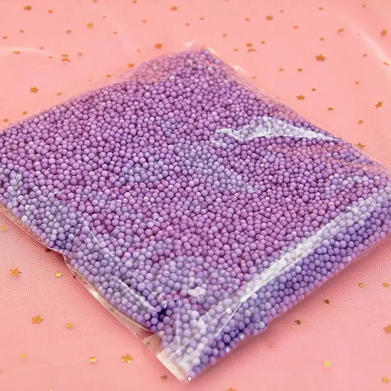 Purple DIY мягкие пушистые слизи мини хрустальные бусины разных цветов пенополистирол Пенопласт Наполнитель Штурмовое снаряжение шары ремесла - Цвет: Purple
