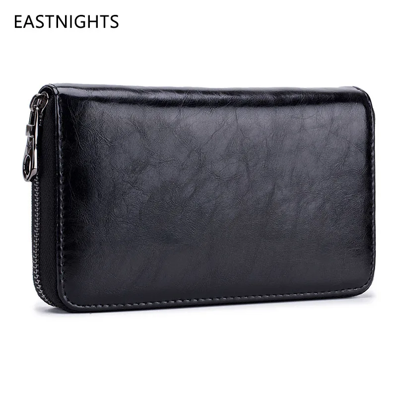 Мужские и женские кожаные RFID Длинные кошельки на молнии Большой Вместительный