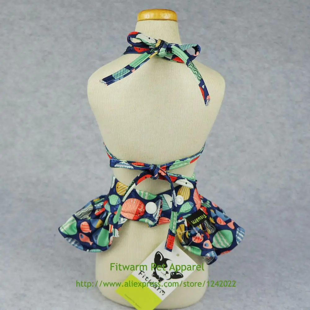 Fitwarm рыбы собака бикини купальное платье купальный костюм летняя одежда