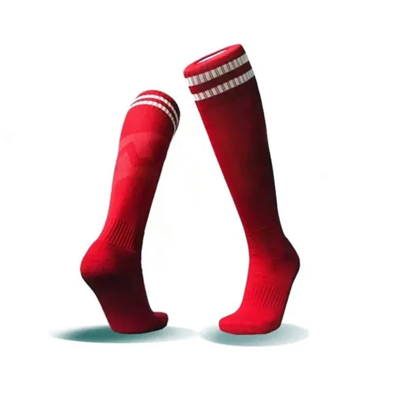 F5 red Футбольные мужские и женские спортивные носки для велоспорта, футбольные носки, утолщенные Носки для бега, баскетбола, командные Длинные махровые носки для мальчиков, футбольные чулки - Цвет: F5 red