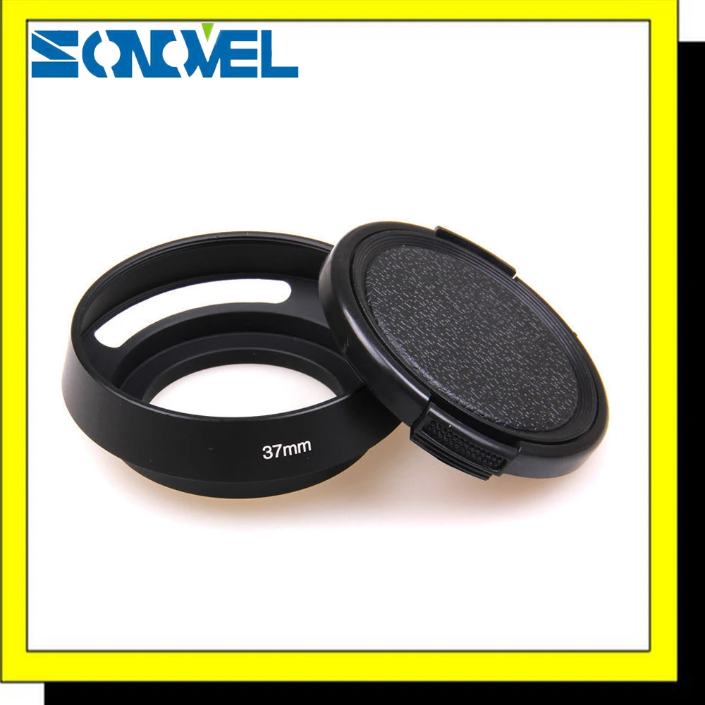 37 мм винтовая металлическая наклонная вентилируемая бленда объектива + крышка