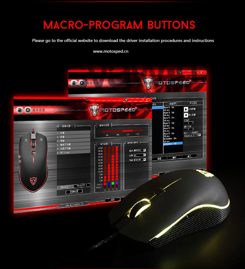 Motospeed V40 программируемая игровая геймерская мышь 4000 dpi USB компьютер Ноутбук PC Wried оптический Mause с подсветкой светодиодный