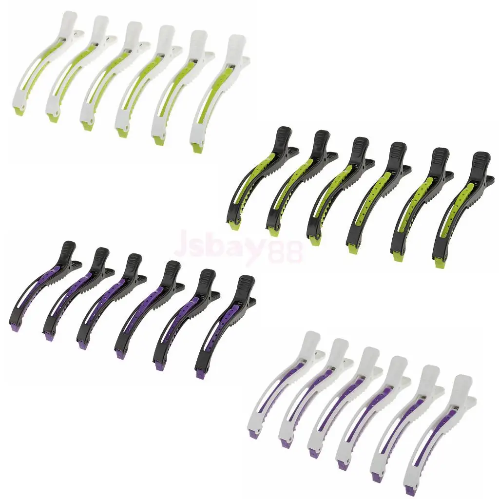 6 шт. профессиональные пластиковые зажимы для волос из крокодиловой кожи