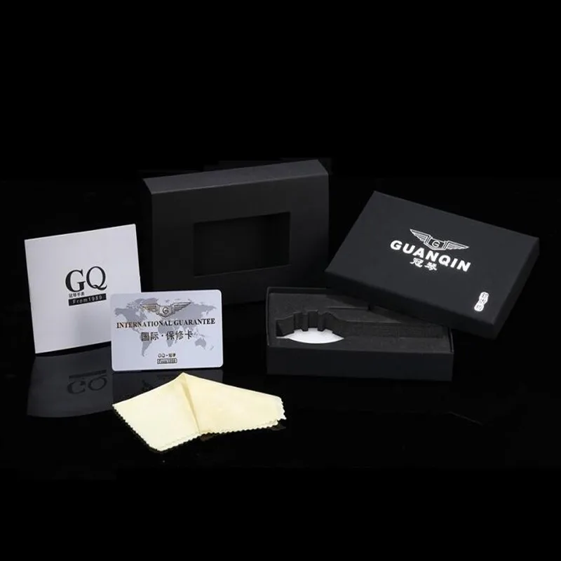 Простые мужские часы GUANQIN из нержавеющей стали модные новинка 2021 ударопрочные