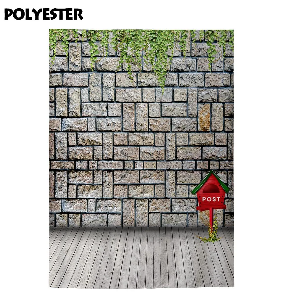 Фон для фотосъемки Funnytree postbox brick wood floor bush свадебный фон Фотофон фотостудии|Фон