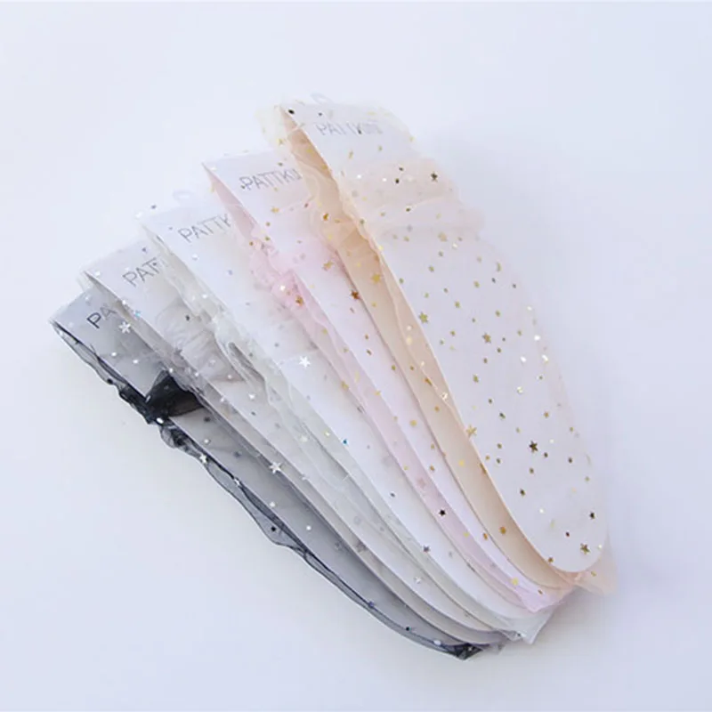 Уникальные прозрачные кружевные шелковые носки с блестками и звездами