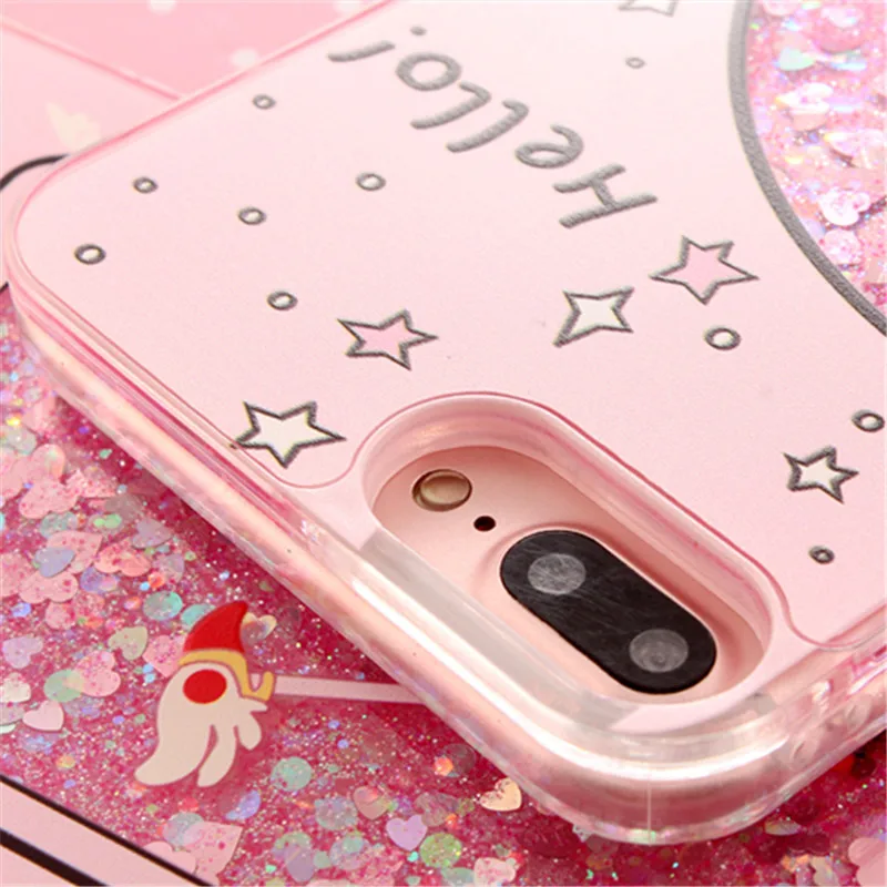 Роскошный милый ангел грил смайлик Блеск Блестящий динамичный жидкий песок