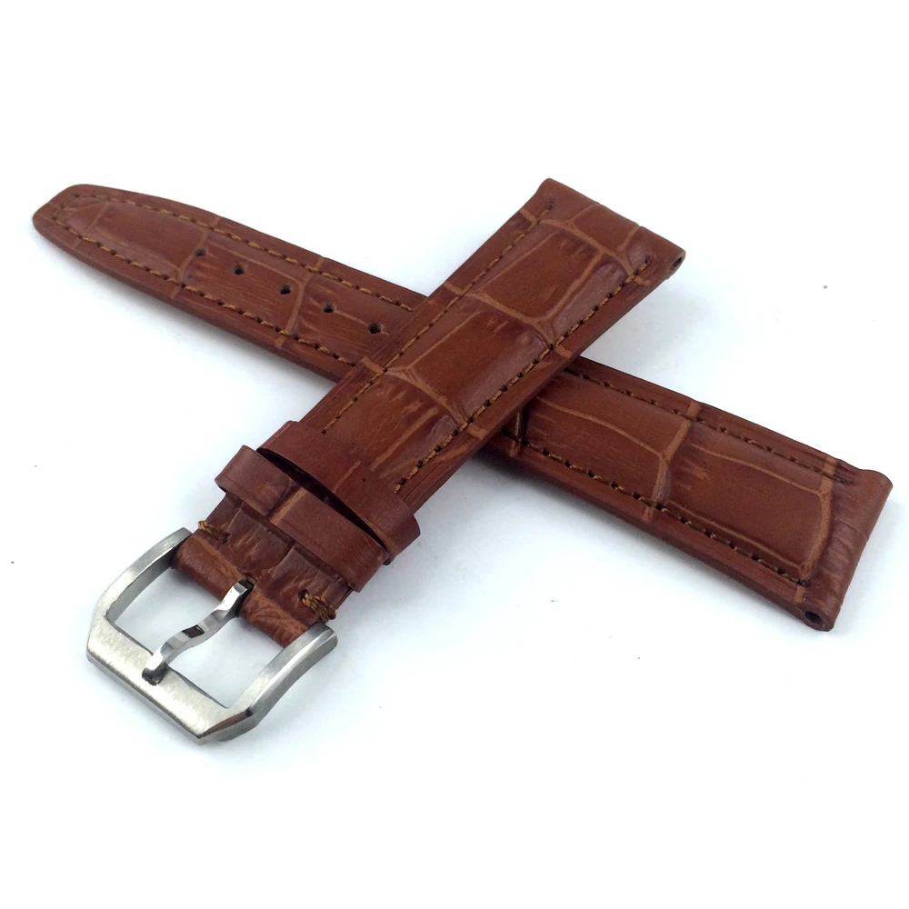 

22mm brown parnis Leather Strap fit parnis mens watch