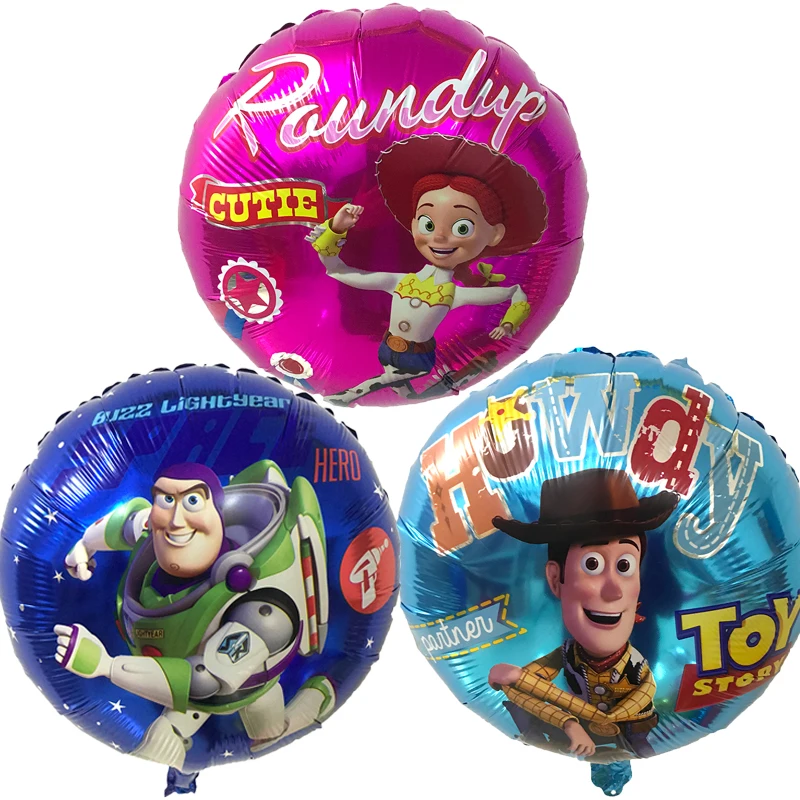 50 шт 18 дюймовые шарики Buzz Lightyear Hudi ковбойские круглые из алюминиевой фольги
