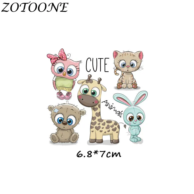 ZOTOONE милые животные, комбинация, единорог, железные нашивки для одежды, термо-Стикеры для одежды, аппликация в виде сердца, детская одежда - Цвет: 1031