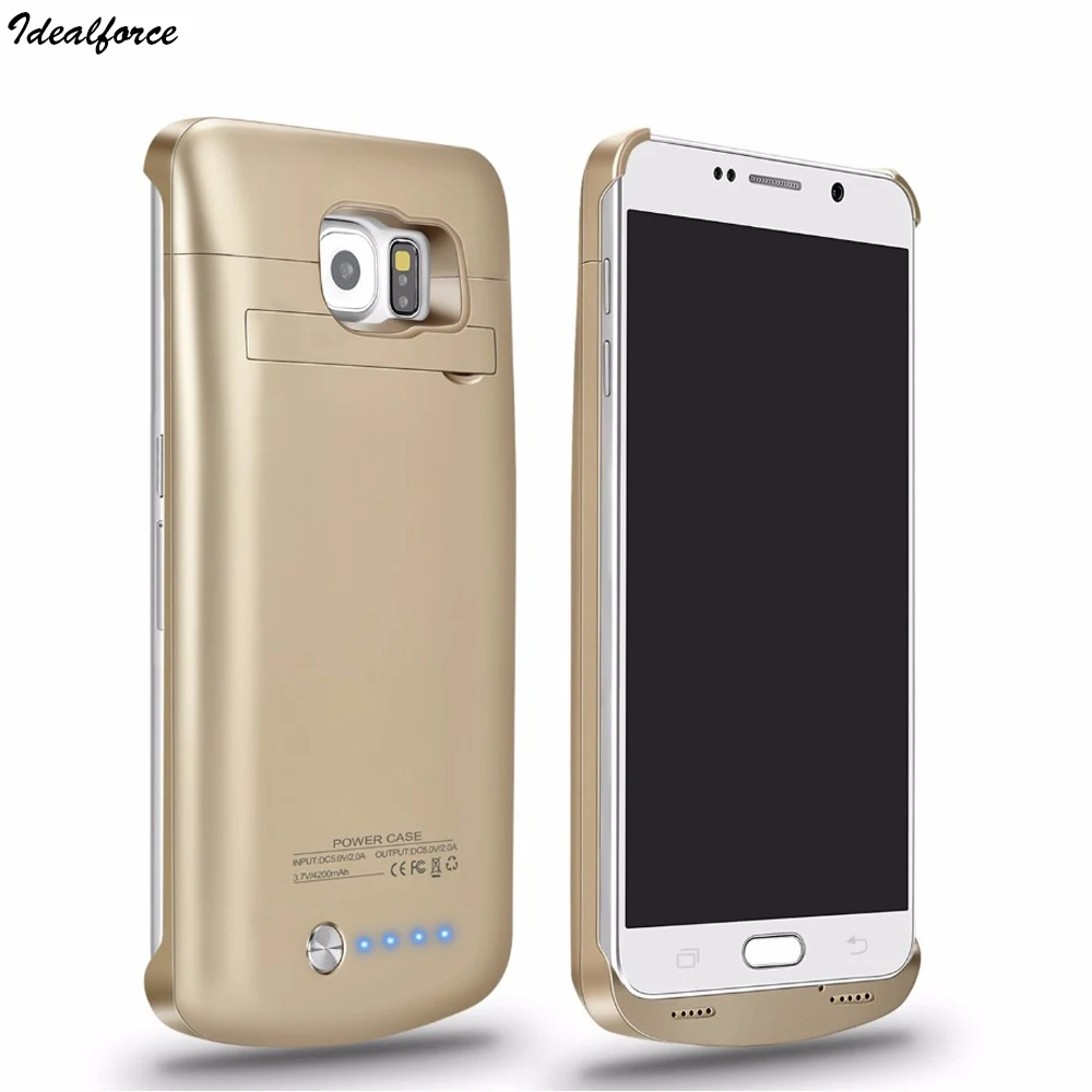 Для Galaxy S6 Батарея случае 4200 мАч Батарея Портативный Зарядное устройство защитный зарядный Чехол Пакет Мощность Bank Обложка для samsung S6 край