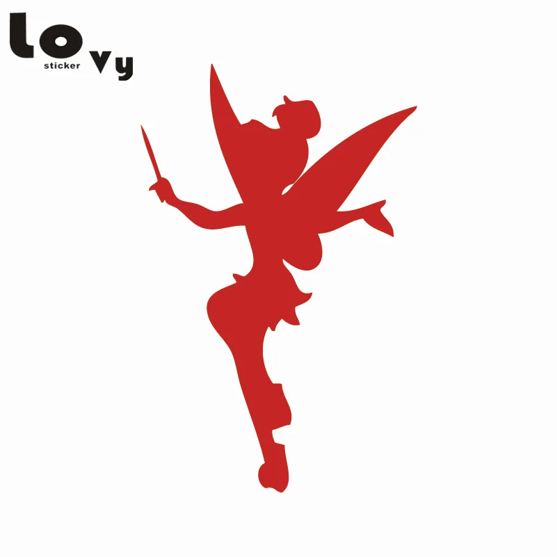 Tinkerbell Фея силуэт автомобиля Стикеры мультфильм фея Винил Автомобильный этикета