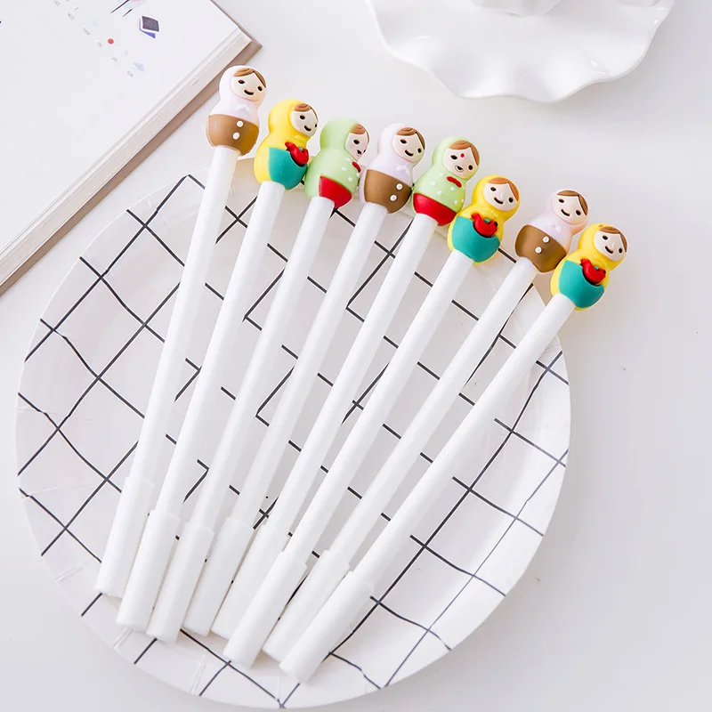 

Jonvon Satone 30 Pcs Creative Cartoon Cute Color Doll Pen Gel Pen Stationery Black Full Needle Pen Cute School Tools Wholesale