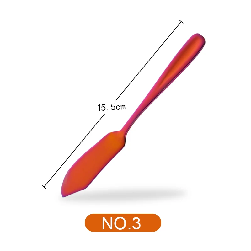 Red-2 pcs 2 шт., масло, 8 цветов, польская посуда сырорезка, ножи для сэндвич-масла, десертный крем, западные столовые приборы для завтрака - Цвет: Red-2 pcs