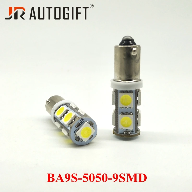 100 шт. заводская цена BA9S светодиодная лампа T4w 9Led 5050 9SMD DC12V/24V белая автомобильная