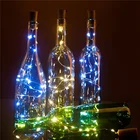 10 шт.лот светодиодная пробковая гирлянда для бутылок, 1 м, 10 светодиодов, медный провод, работающая от аккумулятора, Звездные гирлянды для рождевечерние ринки, праздника