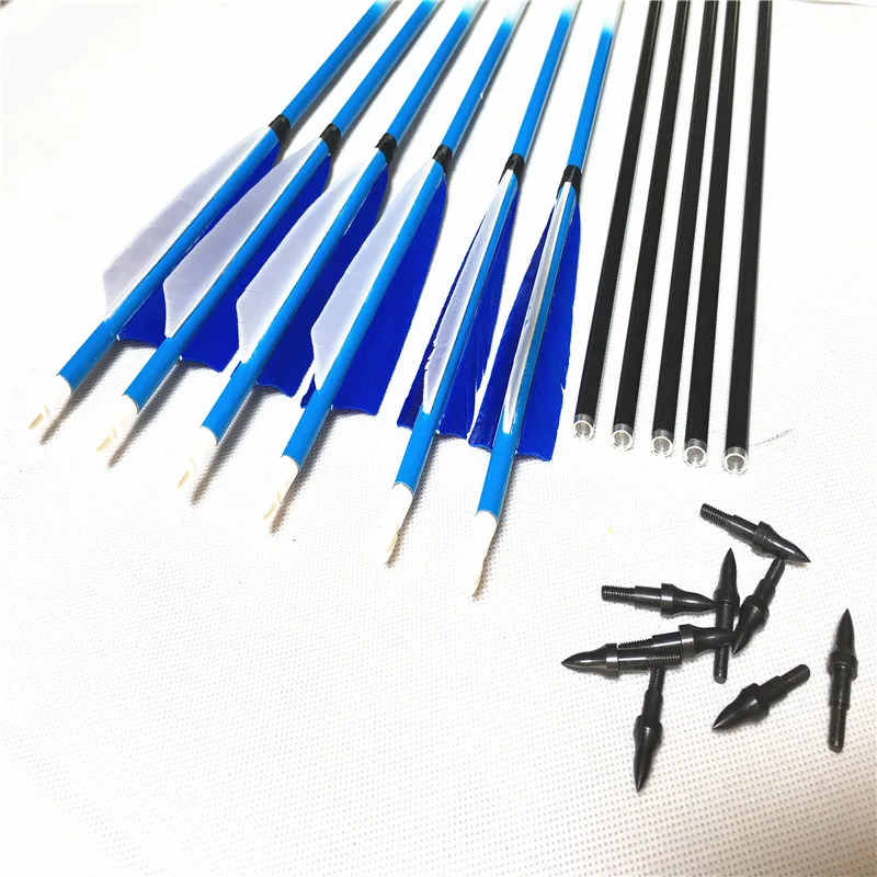 6PK/12PK 32 &quotручной работы Углеродные стрелки с настоящим пером со сменной стрелой